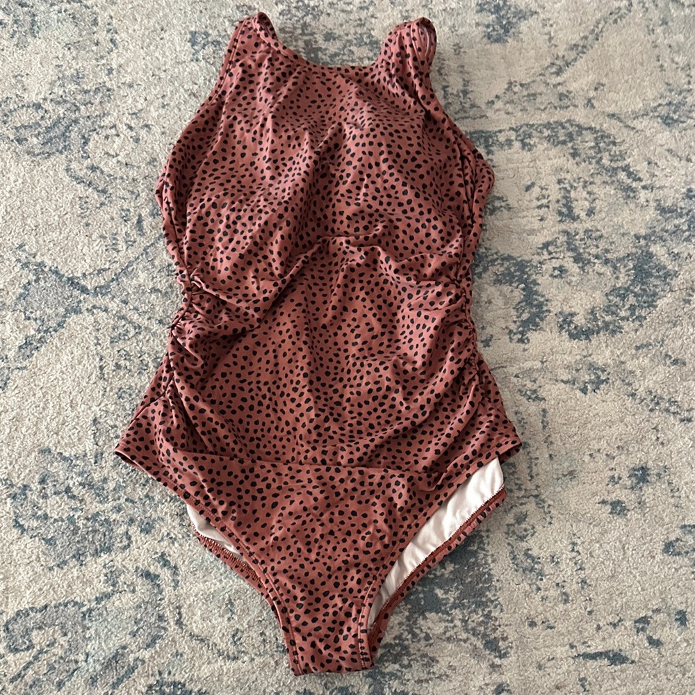 Kona Sol Women's One Piece Swimsuit in Rust and Black